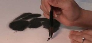 Paint a easter bunny with ink and water