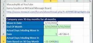 Make calculations for 30 day months in Microsoft Excel