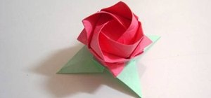 Make origami leaves for kawasaki roses
