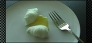 Poach an egg using plastic wrap