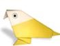 Origami a yellow bird Japanese style