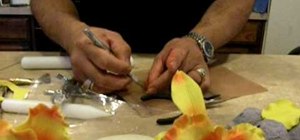Make an orchid flower with gumpaste