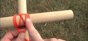 Bind poles together with a Japanese square lash