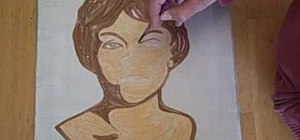 Paint a glow in the dark portrait with acrylic paint
