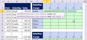 Find 5 largest values with Excel's AGGREGATE function