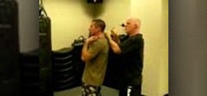 Do a Krav Maga Choke from behind with a wire defense