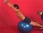 Exercise with the back extension on ball w/dumbbell