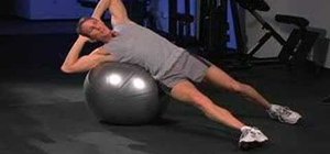 Do stability ball center and oblique situps