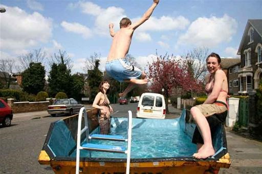 Transform Dirty Dumpster Into a Swimming Pool