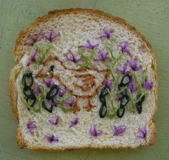 How Do You Embroider Wonder Bread? Very, Very Carefully