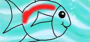 Draw a cartoon fish with scales