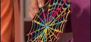 Make a spider web treat bags with Crayola