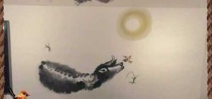 Draw a bird and ox - Chinese brush painting