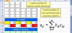 Multiply matrices with the MMULT function in MS Excel