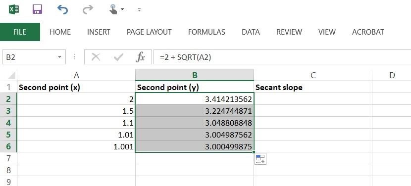 How to Create a Tangent Line with Excel