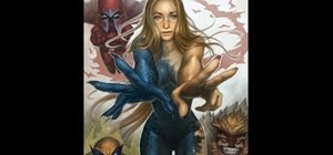 Create a digital painting of the X-Men superhero Mystique
