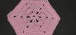 Crochet a solid granny hexagon for left handers