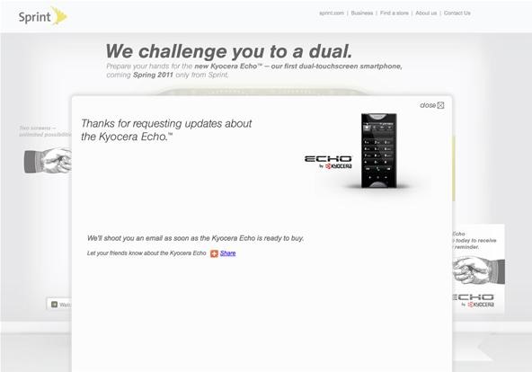 How to Pre-Register for the Kyocera Echo Smartphone with Sprint