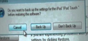 Restore an 8GB iPod Touch to factory settings