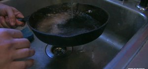 Clean a cast-iron pan