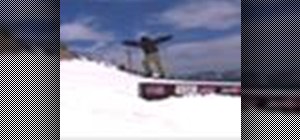 Perform a "frontside 270 on 270 off" on a snowboard