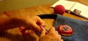 Knit a felted flower to add on clothes and hats