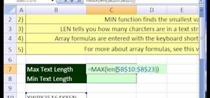 Find & count the longest or shortest word in MS Excel