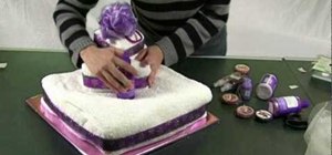 Make a towel cake for a bridal shower or event