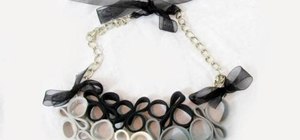 Make a statement piece necklace from old zippers