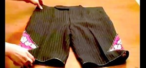 Make board shorts from an old suit and Hawaiian shirt