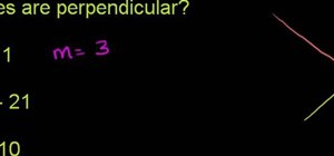 Determine whether a pair of lines are perpendicular