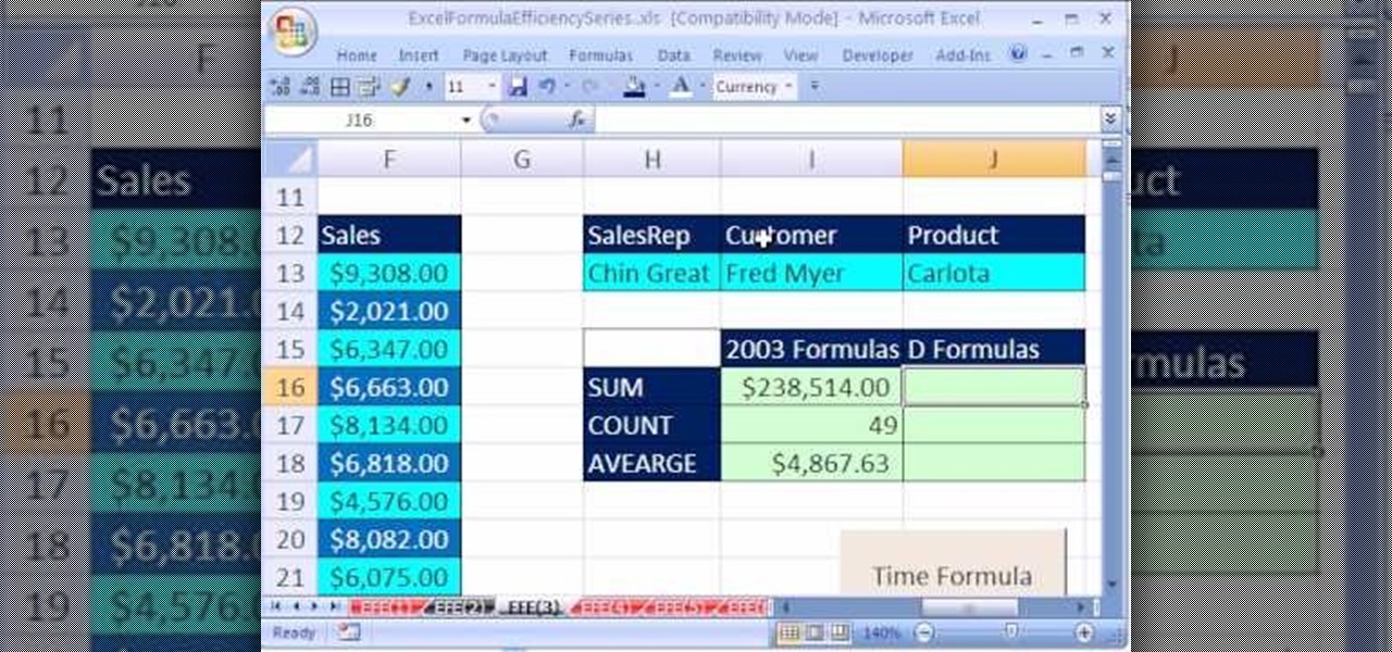 How to Use database functions in Microsoft Excel 1997-2003 