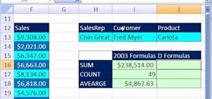 Use database functions in Microsoft Excel 1997-2003