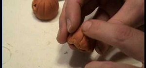 Make a mini polymer clay hollow pumpkin for a doll