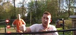 Do a clothesline pro wrestling move