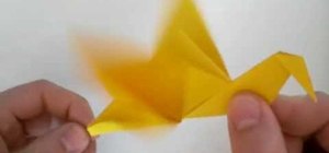 Make an origami flapping bird with large wings