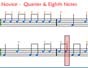 Play the drums with quarter and eighth notes