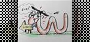 Draw a book worm cartoon
