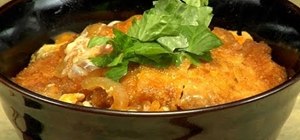 Make Katsudon (Tonkatsu deep fried pork and egg bowl)