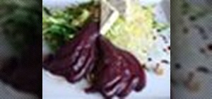 Make a frisee salad with poached pears and gorgonzola cheese