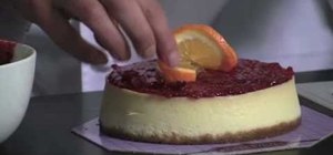 Garnish a cheesecake for the holidays