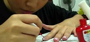 Create a candy striped nail art