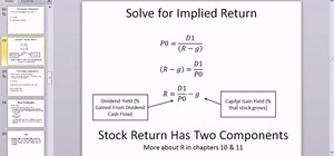 Calculate implied return using the dividend growth model in MS Excel