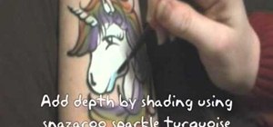 Paint a unicorn with face paint for anywhere on the body