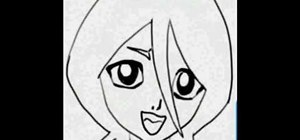 Draw Rukia from the manga series Bleach
