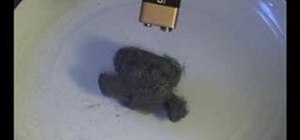 Make fire with steel wool and a 9 volt battery