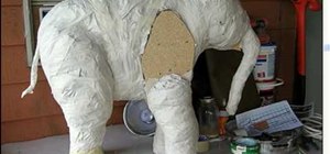 Make a paper mache baby elephant