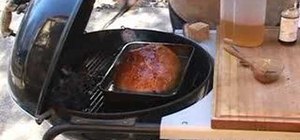 Barbecue ham on the grill