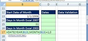 Create a dynamic date list for a DV dropdown in Excel