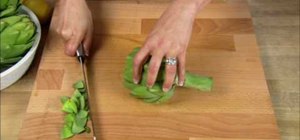 Prepare a fresh artichoke for cooking